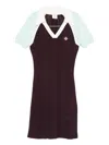 Casablanca V-neck Logo-detail Dress In Brown