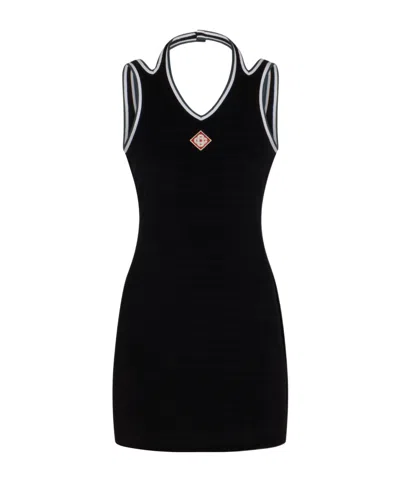 Casablanca Hippie Style Tennis Dress In Black