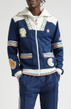 Casablanca Zip Sweatshirt. In Navy