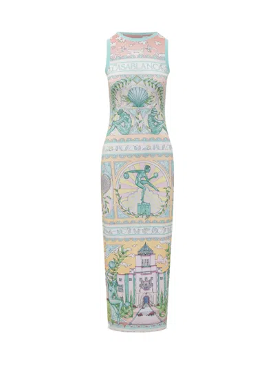 Casablanca Vase Dress In Multicolor