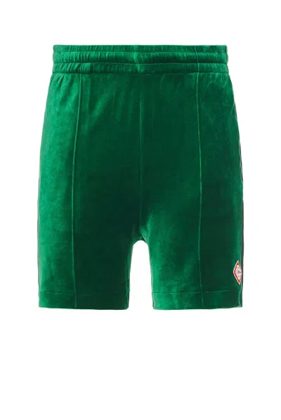 Casablanca Velour Laurel Shorts In Green