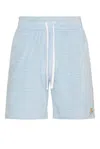 Casablanca Velour Stripe Shorts In Blue