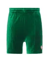 Casablanca Velour Laurel Shorts In Evergreen