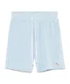 Casablanca Velour Stripe Shorts In Light Blue