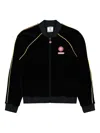 Casablanca Mens Velour Logo-patch Cotton-blend Track Jacket Black In Black