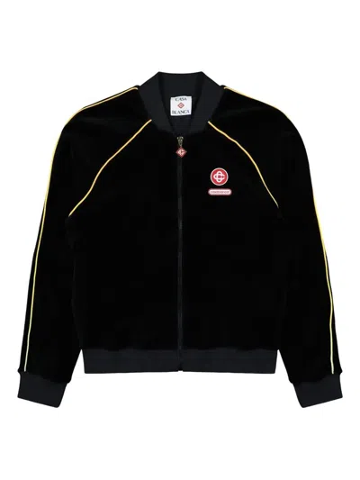 CASABLANCA "VELOUR TRACK" JACKET,M.AW25.JTP.421.01 BLACK