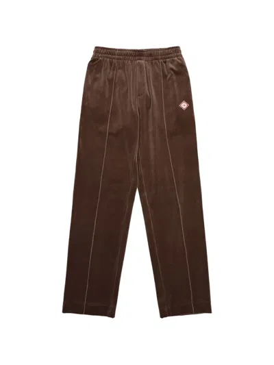 Casablanca Velour Track Pants In Brown
