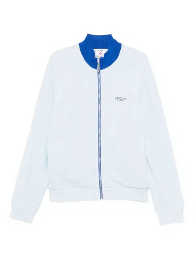 Casablanca Velour Zip Track Jacket In Blue