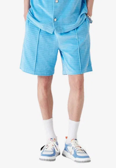 Casablanca Velvet Stripe Track Pants In Blue