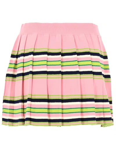 Casablanca Vibrant Pink Back Backdrop Mini Skirt