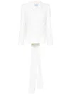 Casablanca Virgin Wool Wrap Tuxedo In White