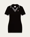Casablanca Viscose Polo Shirt Dress In Black