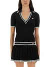Casablanca Viscose V-neck Polo Shirt In Black