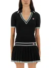 Casablanca Viscose V-neck Polo Shirt In Black