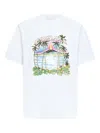 Casablanca Volcano-print Logo T-shirt In White