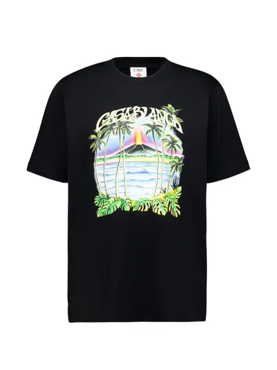 Casablanca Palm-tree Tropical Print T-shirt In Animal Print