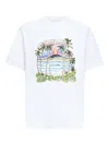 Casablanca Volcano-print Logo T-shirt In White