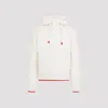 Casablanca Waffle Knitted Hooded Sweatshirt In White