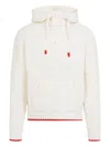 Casablanca Waffle Knitted Hooded Sweatshirt In White