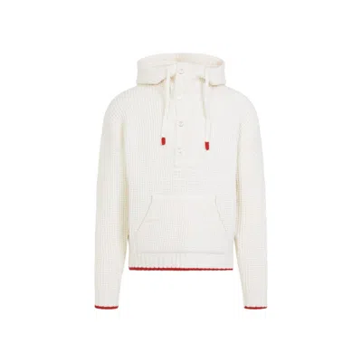 CASABLANCA WAFFLE TEXTURE HOODIE WITH TONAL HOOD