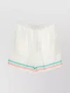 CASABLANCA WAISTBAND SHORTS WITH BACK POCKET AND STRIPED TRIM