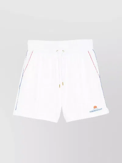 Casablanca Waistband Shorts With Pockets And Textured Fabric In White