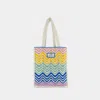 Casablanca Gradient Wave Crochet Tote Handbag In Multicolor