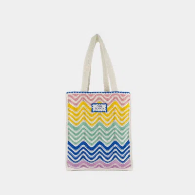 Casablanca Gradient Wave Crochet Tote Handbag In Multi