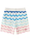 Casablanca Wave Multicolor Shorts With Logo Patch On The Front And All-over Striped Motif In Cotton Man In Multicoloured 1