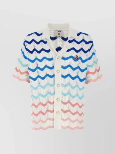 CASABLANCA 'WAVE KNIT SHORT SLEEVE SHIRT'