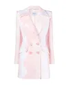 Casablanca Wave-patteern Double-breasted Blazer In White