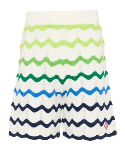 Casablanca Kids' Wave Pattern Shorts In White