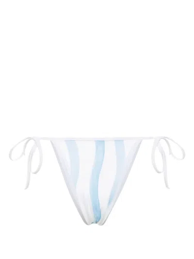 Casablanca Wave-print Bikini Bottoms In White