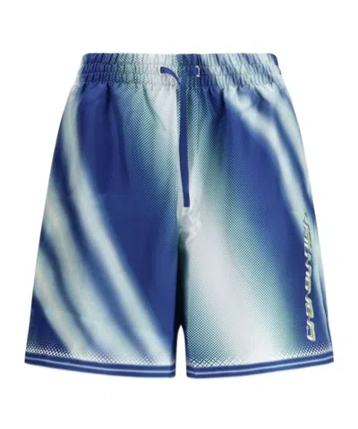 Casablanca Wave Print Drawstring Trousers In Blue