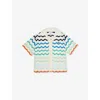 Casablanca Wave Scalloped-trim Cotton-crochet Shirt 5-14 Y In Wave