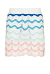 Casablanca Wave Multicolor Shorts With Logo Patch On The Front And All-over Striped Motif In Cotton Man In Multi