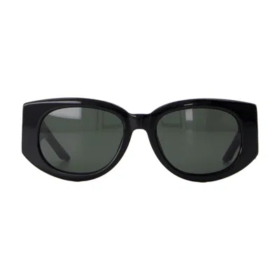Casablanca Metal Oval Wave Acetate Sunglasses Unica In Black