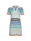 Casablanca Womens Wavy Crochet Striped Cotton-knit Mini Dress Wave In Multicolor