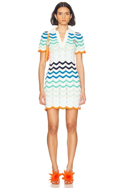 CASABLANCA WAVY CROCHET DRESS