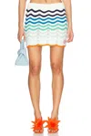Casablanca Womens Wavy Crochet Cotton-knit Mini Skirt Wave In Wave