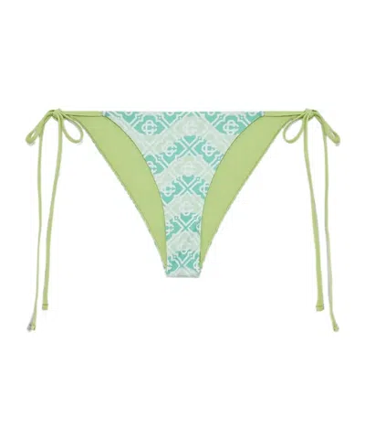 Casablanca Monogram String Bikini Bottom In Green