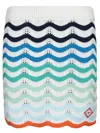 Casablanca Womens Wavy Crochet Cotton-knit Mini Skirt Wave In Multi