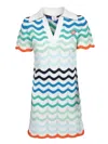 Casablanca Womens Wavy Crochet Striped Cotton-knit Mini Dress Wave In Multi