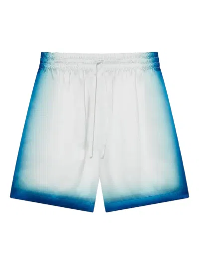 Casablanca "home Way Skate" Silk Shorts In White