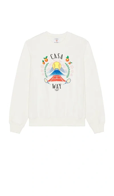 CASABLANCA CASA WAY MOUNTAIN EMBROIDERED SWEATSHIRT