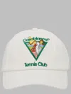 Casablanca Embroidered Triangular Patch Cotton Baseball Cap In White