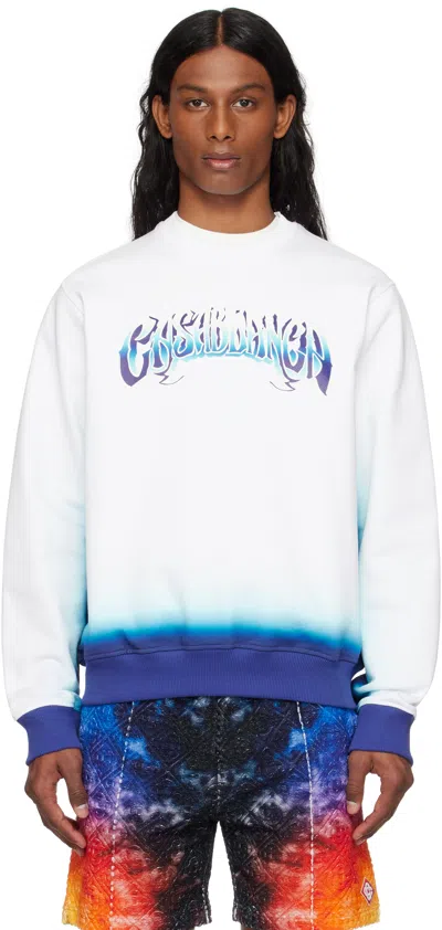 Casablanca White & Blue Fade Sweatshirt