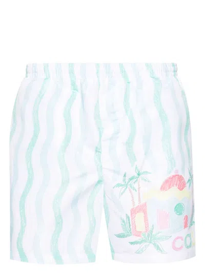 Casablanca Memphis-print Swim Shorts In White