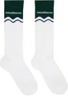 Casablanca Wave Intarsia Knit-logo Socks In Evergreen Wave