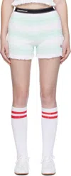Casablanca Striped Pattern Elastic Waist Ruffle Hem Shorts In Multi